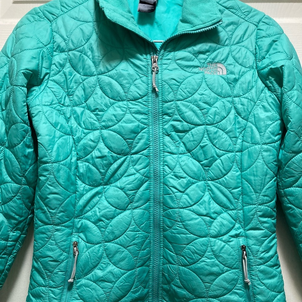 The North Face Teal Quilted Jacket Women’s Size Small - Picture 3 of 12